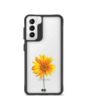DailyObjects Clear Sunflower Black Hybrid Clear Case Cover For Samsung Galaxy S21 Plus