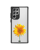 DailyObjects Clear Sunflower Black Hybrid Clear Case Cover For Samsung Galaxy S22 Ultra