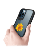 DailyObjects Clear Sunflower Black Hybrid Clear Case Cover For iPhone 12 Pro Max