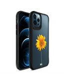 DailyObjects Clear Sunflower Black Hybrid Clear Case Cover For iPhone 12 Pro Max