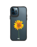 DailyObjects Clear Sunflower Black Hybrid Clear Case Cover For iPhone 12 Pro Max