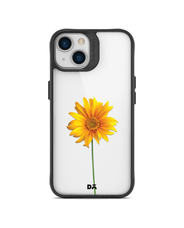 DailyObjects Clear Sunflower Black Hybrid Clear Case Cover For iPhone 13 Mini