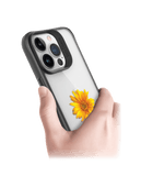 DailyObjects Clear Sunflower Black Hybrid Clear Case Cover For iPhone 13 Pro Max