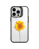 DailyObjects Clear Sunflower Black Hybrid Clear Case Cover For iPhone 13 Pro Max