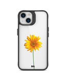 DailyObjects Clear Sunflower Black Hybrid Clear Case Cover For iPhone 13