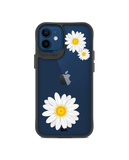 DailyObjects Clear Three White Daisies Black Hybrid Clear Case Cover For iPhone 12 Mini