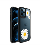 DailyObjects Clear Three White Daisies Black Hybrid Clear Case Cover For iPhone 12 Pro Max