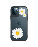 DailyObjects Clear Three White Daisies Black Hybrid Clear Case Cover For iPhone 12 Pro Max