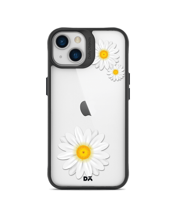 DailyObjects Clear Three White Daisies Black Hybrid Clear Case Cover For iPhone 13 Mini