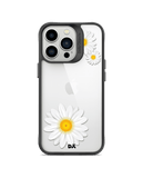 DailyObjects Clear Three White Daisies Black Hybrid Clear Case Cover For iPhone 13 Pro Max