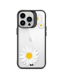 DailyObjects Clear Three White Daisies Black Hybrid Clear Case Cover For iPhone 13 Pro