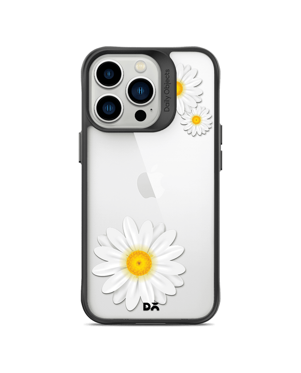 DailyObjects Clear Three White Daisies Black Hybrid Clear Phone Case Cover For iPhone 14 Pro Max