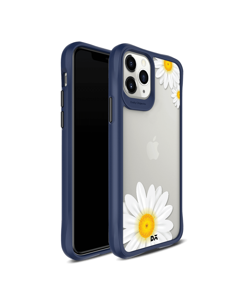 DailyObjects Clear Three White Daisies Blue Hybrid Clear Case Cover For iPhone 11 Pro Max