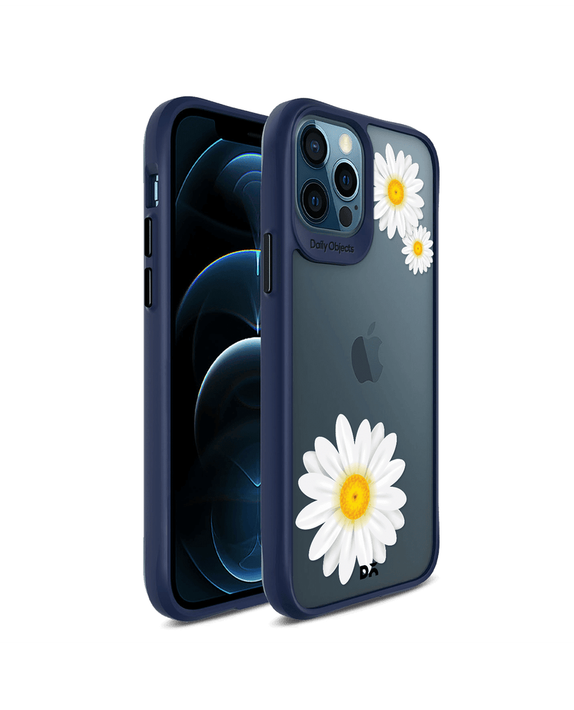 DailyObjects Clear Three White Daisies Blue Hybrid Clear Case Cover For iPhone 12 Pro