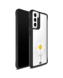 DailyObjects Clear White Daisy Black Hybrid Clear Case Cover For Samsung Galaxy S21 Plus