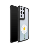 DailyObjects Clear White Daisy Black Hybrid Clear Case Cover For Samsung Galaxy S21 Ultra