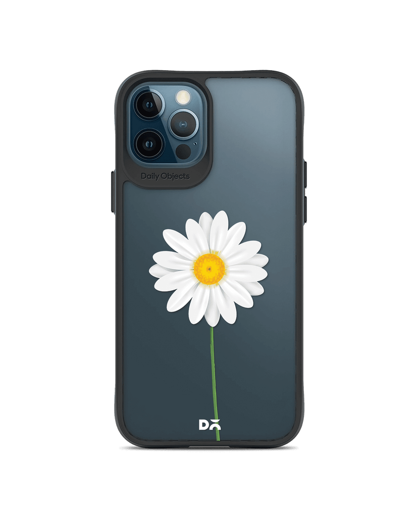 DailyObjects Clear White Daisy Black Hybrid Clear Case Cover For iPhone 12 Pro Max
