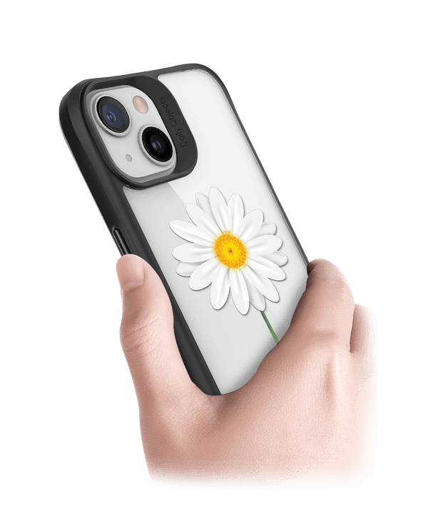 DailyObjects Clear White Daisy Black Hybrid Clear Case Cover For iPhone 13 Mini