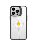 DailyObjects Clear White Daisy Black Hybrid Clear Case Cover For iPhone 13 Pro