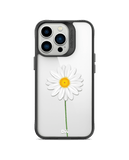 DailyObjects Clear White Daisy Black Hybrid Clear Phone Case Cover For iPhone 14 Pro