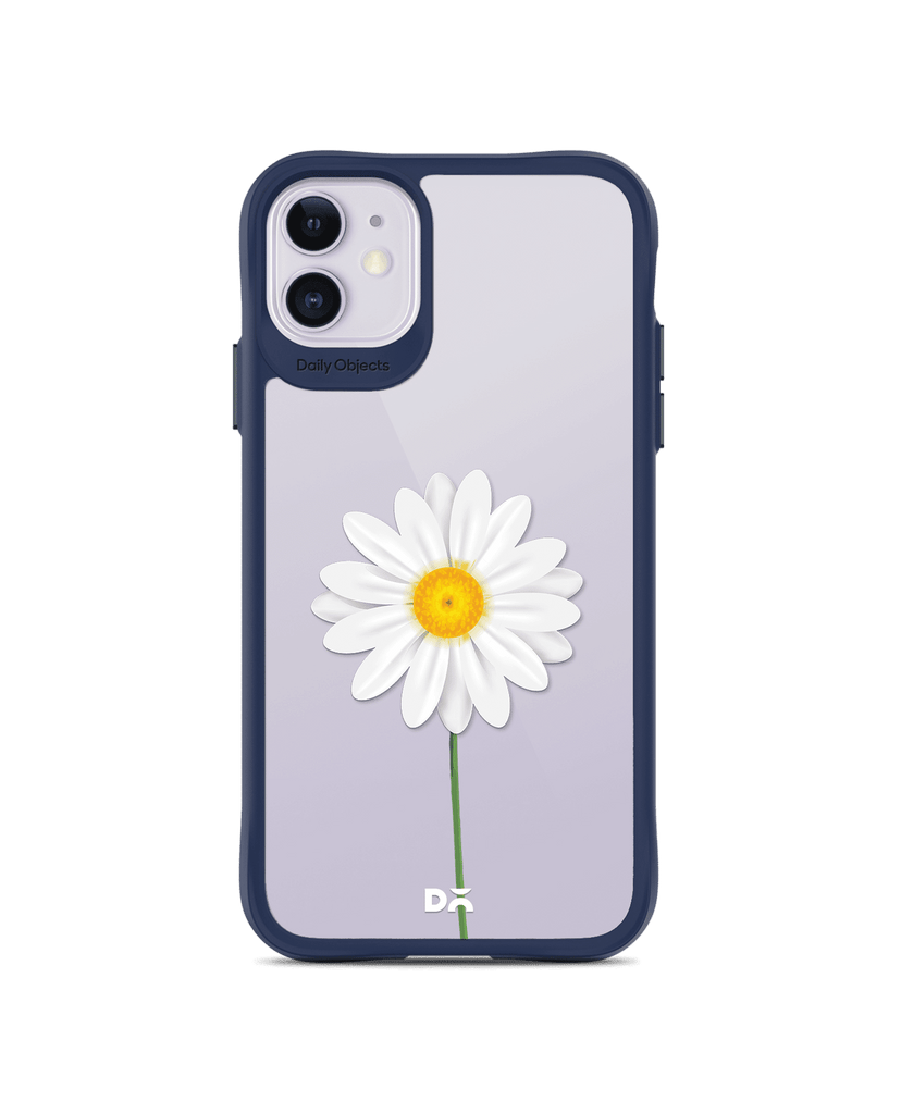 DailyObjects Clear White Daisy Blue Hybrid Clear Case Cover For iPhone 11