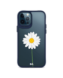 DailyObjects Clear White Daisy Blue Hybrid Clear Case Cover For iPhone 12 Pro
