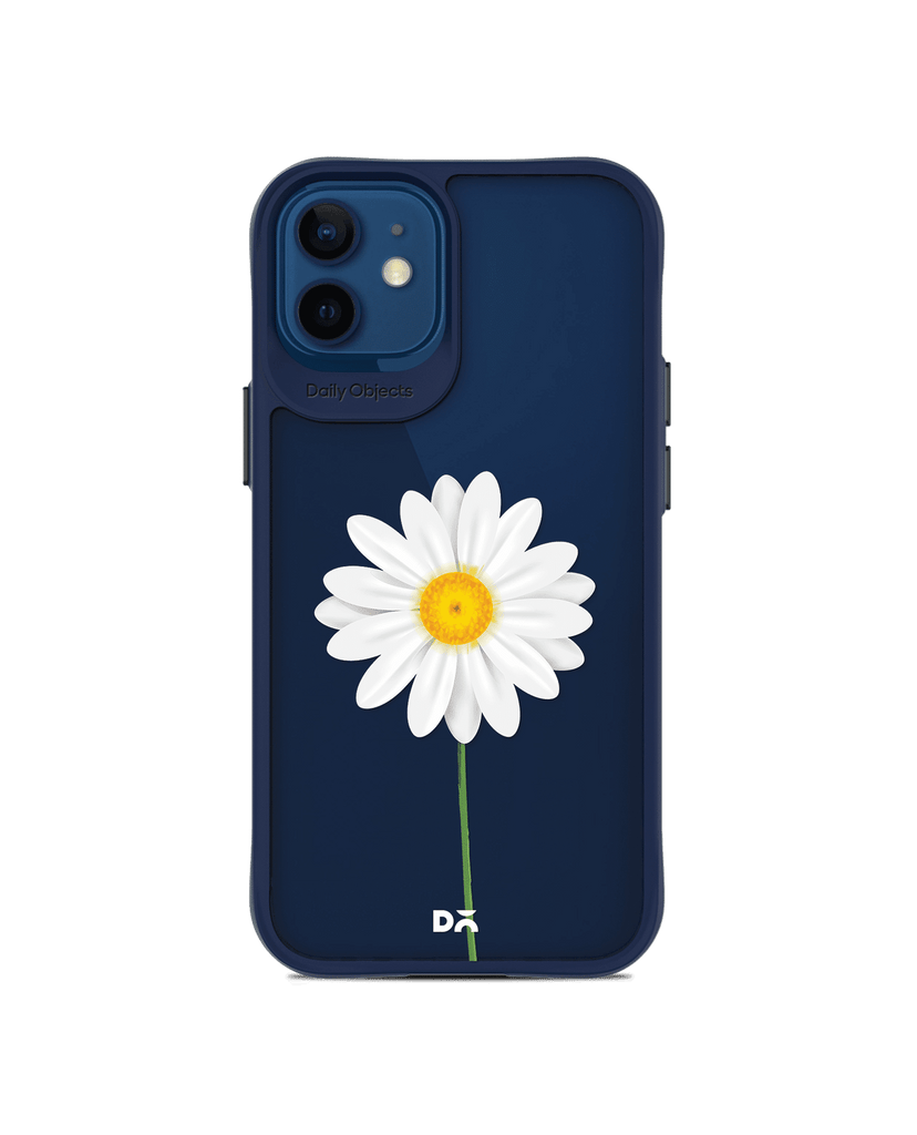 DailyObjects Clear White Daisy Blue Hybrid Clear Case Cover For iPhone 12