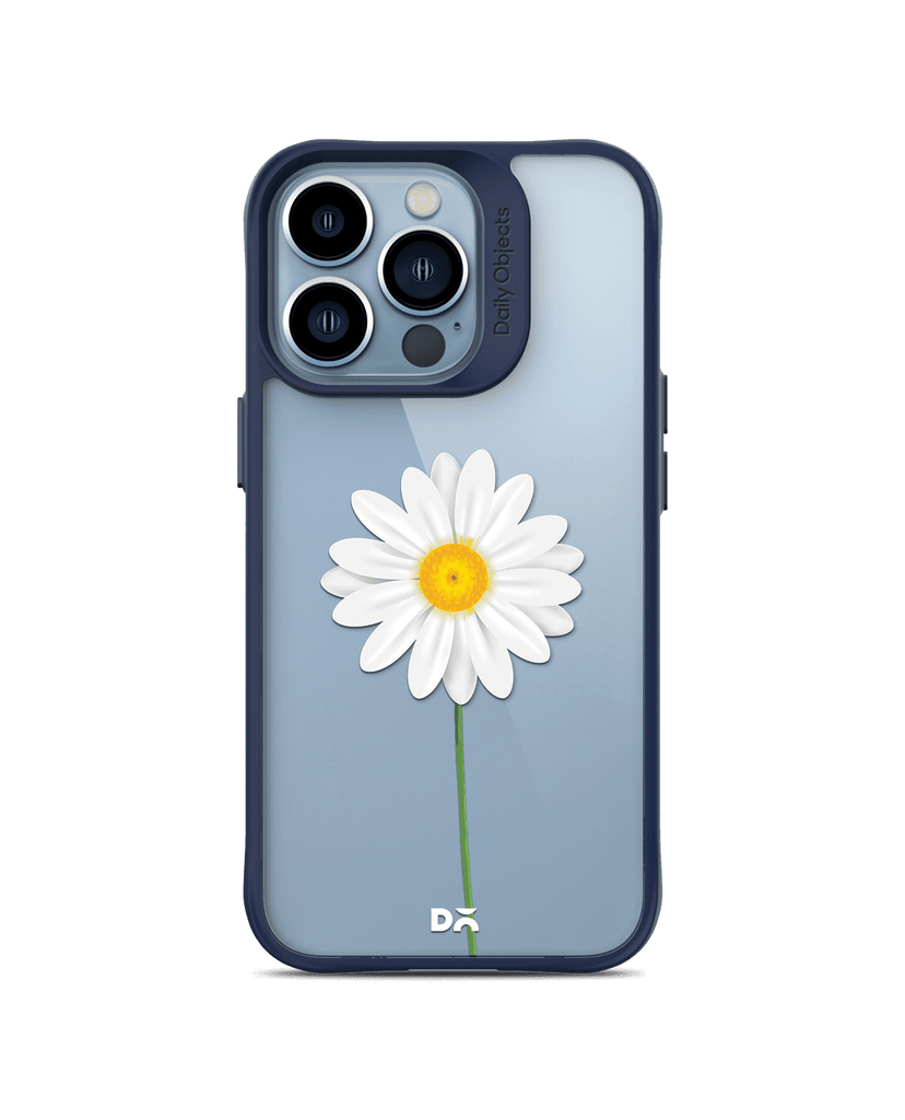 DailyObjects Clear White Daisy Blue Hybrid Clear Case Cover For iPhone 13 Pro Max