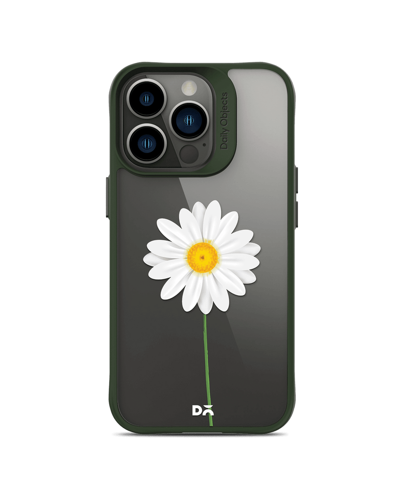 DailyObjects Clear White Daisy Green Hybrid Clear Case Cover For iPhone 13 Pro Max