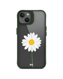 DailyObjects Clear White Daisy Green Hybrid Clear Case Cover For iPhone 13