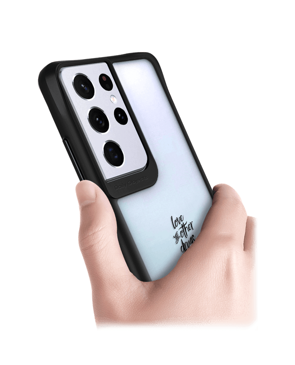 DailyObjects Coffee Is Love Black Hybrid Clear Case Cover For Samsung Galaxy S21 Ultra