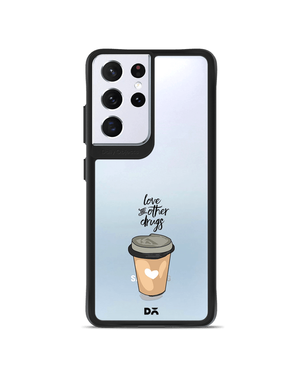 DailyObjects Coffee Is Love Black Hybrid Clear Case Cover For Samsung Galaxy S21 Ultra