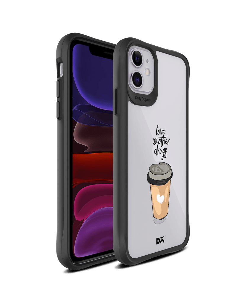 DailyObjects Coffee Is Love Black Hybrid Clear Case Cover For iPhone 11