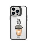 DailyObjects Coffee Is Love Black Hybrid Clear Case Cover For iPhone 13 Pro