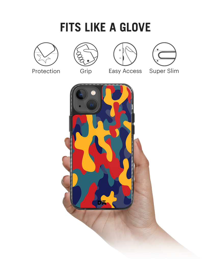 DailyObjects Color Block Camo Stride 2.0 Phone Case Cover For iPhone 15
