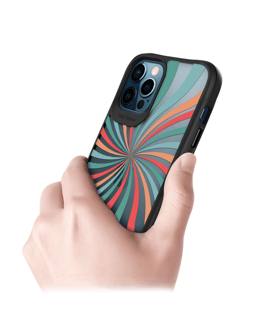 DailyObjects Color Hypnosis Black Hybrid Clear Case Cover For iPhone 12 Pro Max