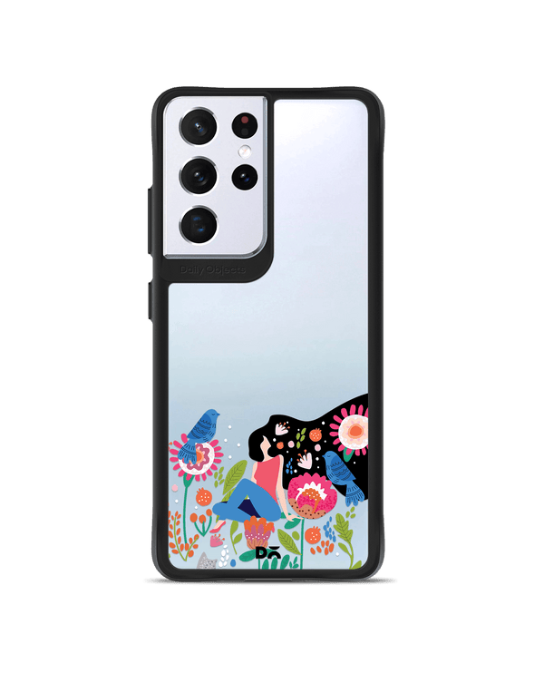 DailyObjects Day Dreamer Black Hybrid Clear Case Cover For Samsung Galaxy S21 Ultra