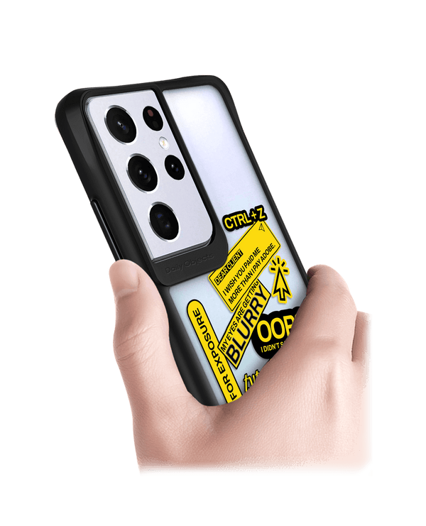 DailyObjects Designer Life Black Hybrid Clear Case Cover For Samsung Galaxy S21 Ultra