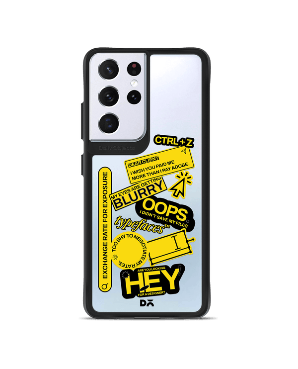 DailyObjects Designer Life Black Hybrid Clear Case Cover For Samsung Galaxy S21 Ultra