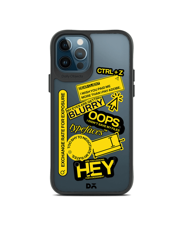 DailyObjects Designer Life Black Hybrid Clear Case Cover For iPhone 12 Pro Max