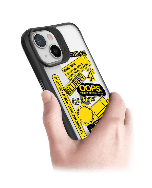 DailyObjects Designer Life Black Hybrid Clear Case Cover For iPhone 13 Mini