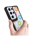 DailyObjects Doughnut Icon Black Hybrid Clear Case Cover For Samsung Galaxy S21 Ultra