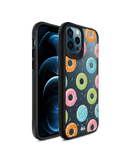 DailyObjects Doughnut Icon Black Hybrid Clear Case Cover For iPhone 12 Pro Max