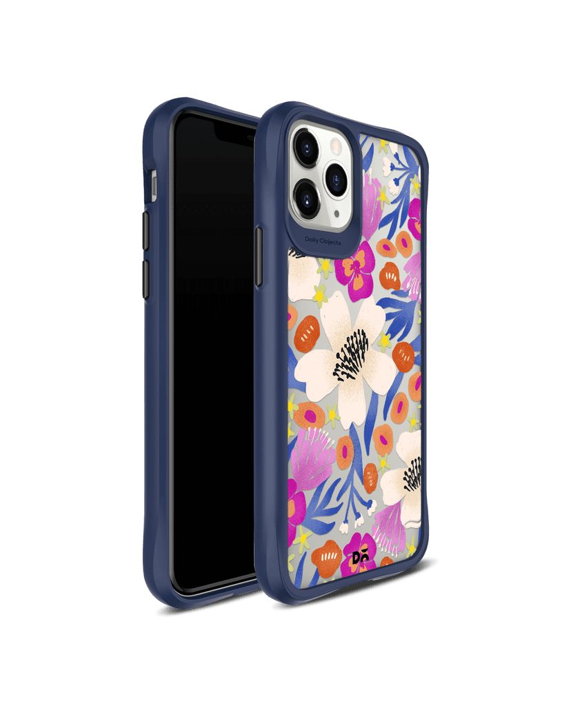 DailyObjects Dusty Balloonflower Blue Hybrid Clear Case Cover For iPhone 11 Pro