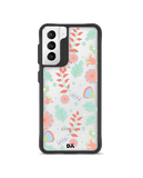 DailyObjects Ferns And Petals Black Hybrid Clear Case Cover For Samsung Galaxy S21 Plus