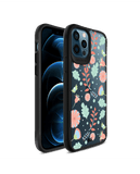 DailyObjects Ferns And Petals Black Hybrid Clear Case Cover For iPhone 12 Pro Max
