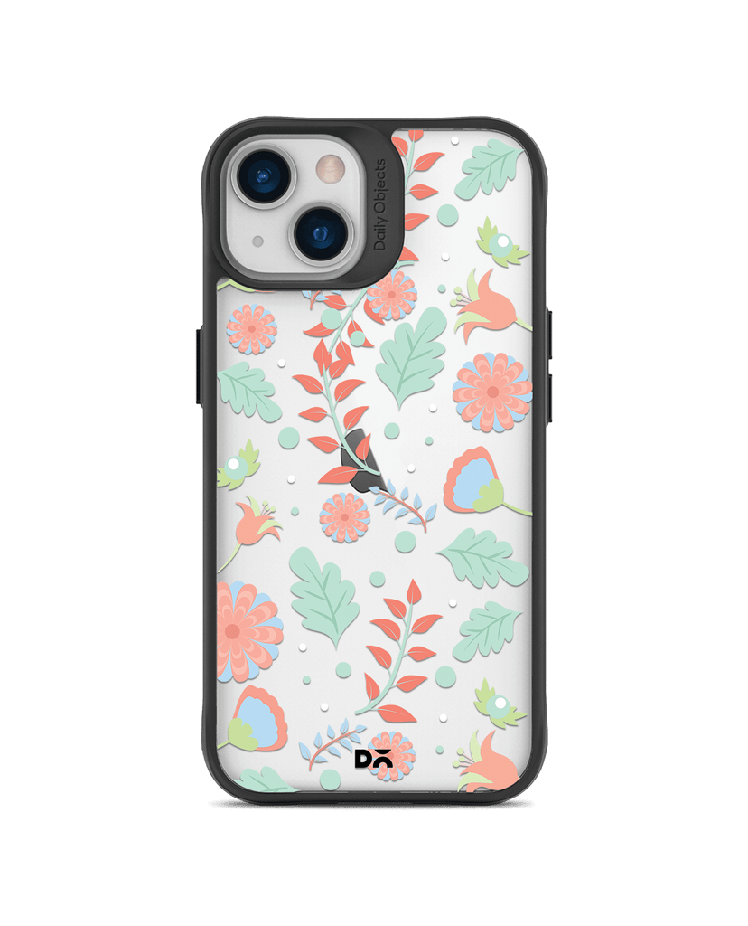 DailyObjects Ferns And Petals Black Hybrid Clear Case Cover For iPhone 13 Mini