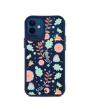 DailyObjects Ferns And Petals Blue Hybrid Clear Case Cover For iPhone 12