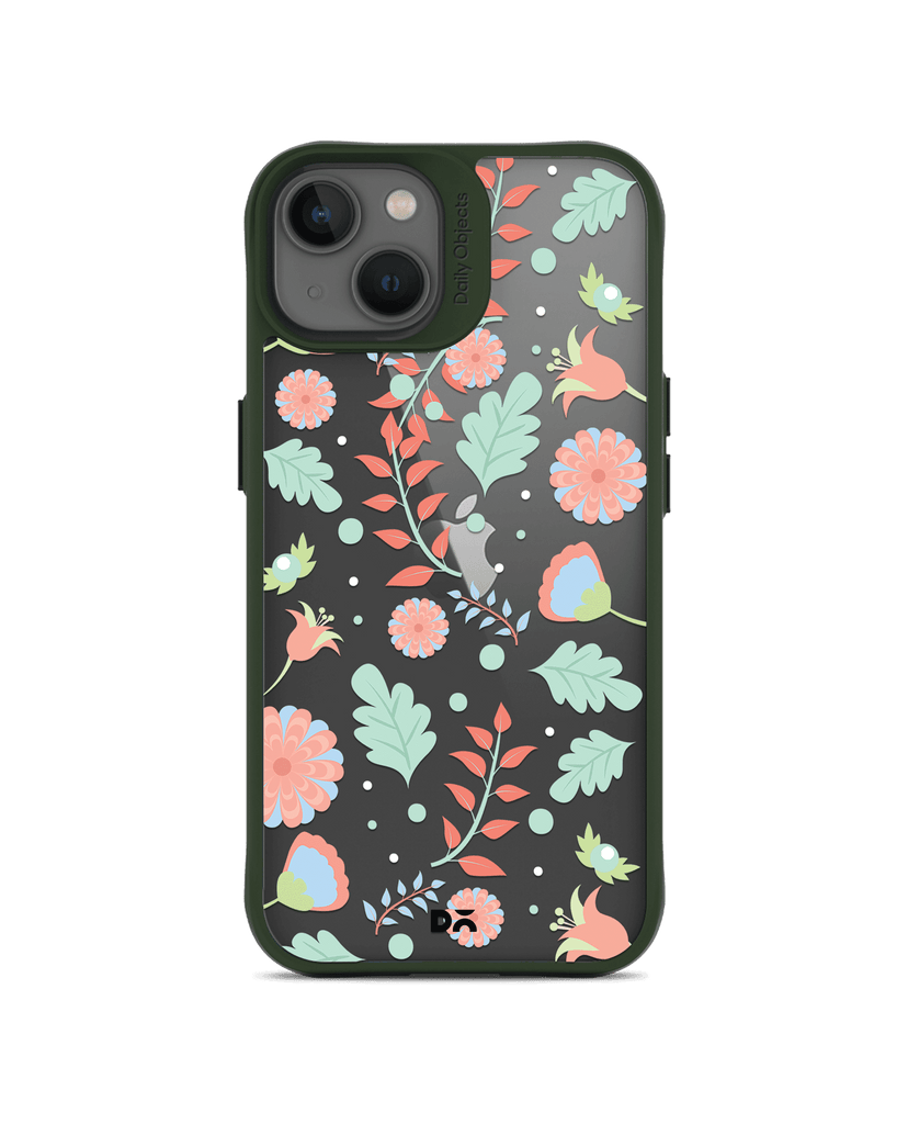DailyObjects Ferns And Petals Green Hybrid Clear Case Cover For iPhone 13 Mini