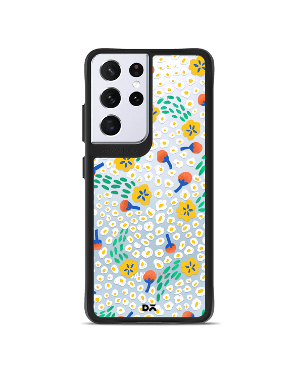 DailyObjects Festive Flora Black Hybrid Clear Case Cover For Samsung Galaxy S21 Ultra